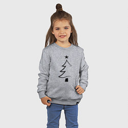 Свитшот хлопковый детский Силуэт ёлки, цвет: меланж — фото 2