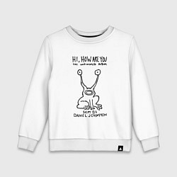 Свитшот хлопковый детский Kurt Cobain Hi How Are You, цвет: белый