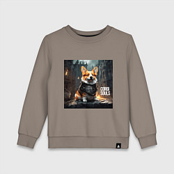 Свитшот хлопковый детский Корги dark souls, цвет: утренний латте