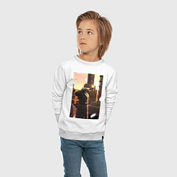Свитшот хлопковый детский Cameraman, цвет: белый — фото 2