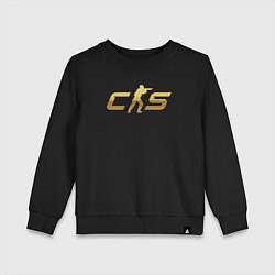 Свитшот хлопковый детский CS 2 gold logo, цвет: черный