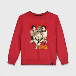 Свитшот хлопковый детский Nirvana rock band, цвет: красный