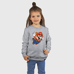 Свитшот хлопковый детский Марио летит, цвет: меланж — фото 2