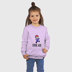 Свитшот хлопковый детский Cool kid, цвет: лаванда — фото 2