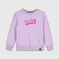 Свитшот хлопковый детский Baby: pink barbie style, цвет: лаванда