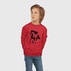 Свитшот хлопковый детский Лошадь скачет, цвет: красный — фото 2