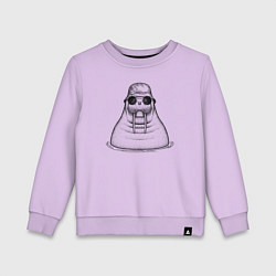 Свитшот хлопковый детский Морж в панаме, цвет: лаванда