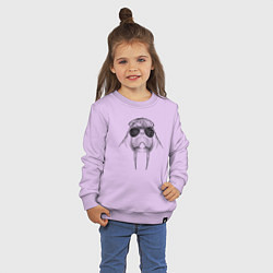 Свитшот хлопковый детский Морж модный, цвет: лаванда — фото 2