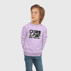 Свитшот хлопковый детский Взгляд самурая - Ghost of tsushima, цвет: лаванда — фото 2
