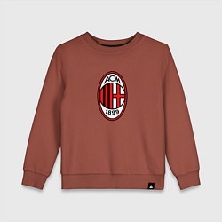 Свитшот хлопковый детский Футбольный клуб Milan, цвет: кирпичный