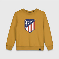 Свитшот хлопковый детский Atletico Madrid FC, цвет: горчичный