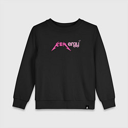 Свитшот хлопковый детский Kenergy - metallica and barbie style, цвет: черный