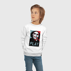 Свитшот хлопковый детский Play saw, цвет: белый — фото 2