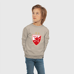 Свитшот хлопковый детский Црвена звезда сербия, цвет: миндальный — фото 2