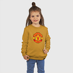 Свитшот хлопковый детский Манчестер Юнайтед фк спорт, цвет: горчичный — фото 2