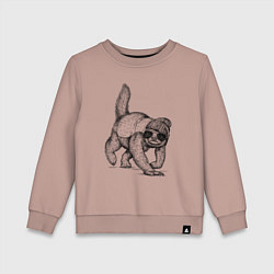 Свитшот хлопковый детский Медоед на стиле, цвет: пыльно-розовый