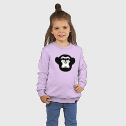 Свитшот хлопковый детский Морда шимпанзе, цвет: лаванда — фото 2