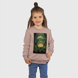 Свитшот хлопковый детский Тоторо мой сосед, цвет: пыльно-розовый — фото 2