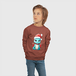 Свитшот хлопковый детский Дракончик новогодний, цвет: кирпичный — фото 2