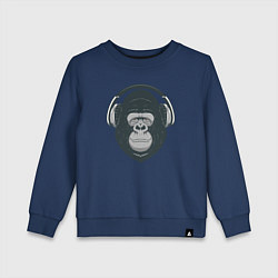 Свитшот хлопковый детский Monkey music, цвет: тёмно-синий