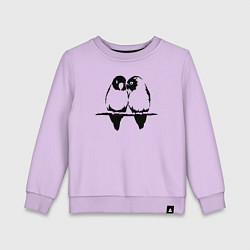 Свитшот хлопковый детский Пара попугаев трафарет, цвет: лаванда