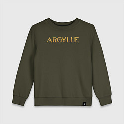 Свитшот хлопковый детский Argylle logo, цвет: хаки