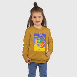 Свитшот хлопковый детский Инопланетяне Dream, цвет: горчичный — фото 2