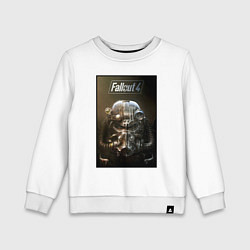 Свитшот хлопковый детский Fallout armour poster, цвет: белый
