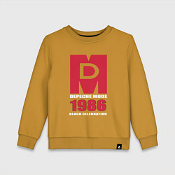 Свитшот хлопковый детский Depeche Mode - Black Celebration album merch, цвет: горчичный