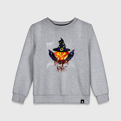 Свитшот хлопковый детский Scary looking pumpkin with big swords, цвет: меланж