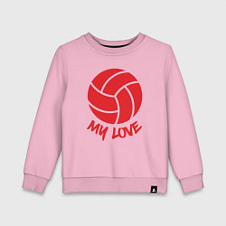 Свитшот хлопковый детский Volleyball my love, цвет: светло-розовый