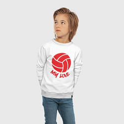 Свитшот хлопковый детский Volleyball my love, цвет: белый — фото 2