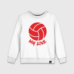 Свитшот хлопковый детский Volleyball my love, цвет: белый