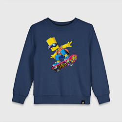 Свитшот хлопковый детский Bart Simpson on a skateboard - extreme, цвет: тёмно-синий