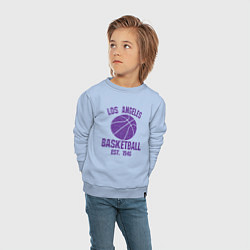 Свитшот хлопковый детский Basketball Los Angeles, цвет: мягкое небо — фото 2