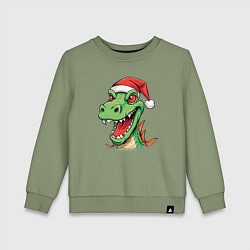 Свитшот хлопковый детский Новогодний малыш-дракон, цвет: авокадо