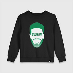 Свитшот хлопковый детский Boston Tatum, цвет: черный