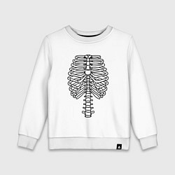 Свитшот хлопковый детский Скелет рентген, цвет: белый