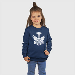 Свитшот хлопковый детский Молот Тора, цвет: тёмно-синий — фото 2