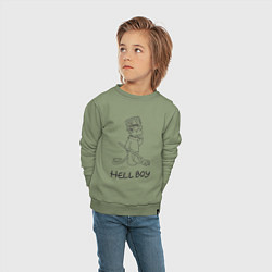 Свитшот хлопковый детский Bart hellboy Lill Peep, цвет: авокадо — фото 2