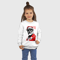 Свитшот хлопковый детский Cool Santa - portrait, цвет: белый — фото 2
