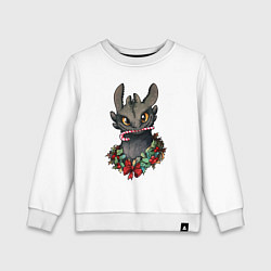 Свитшот хлопковый детский Новогодний Беззубик, цвет: белый