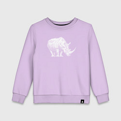 Свитшот хлопковый детский Белый носорог, цвет: лаванда