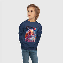 Свитшот хлопковый детский Красавица Барби в космосе - нейросеть, цвет: тёмно-синий — фото 2
