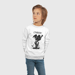 Свитшот хлопковый детский Славянский ворон и боевой топор, цвет: белый — фото 2