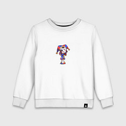 Свитшот хлопковый детский Удивительный цифровой цирк помни арт, цвет: белый