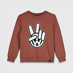 Свитшот хлопковый детский Volkswagen peace, цвет: кирпичный