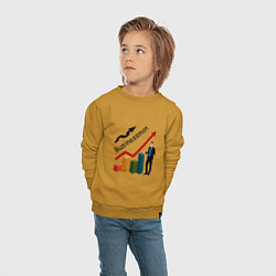 Свитшот хлопковый детский Бизнесмен, цвет: горчичный — фото 2