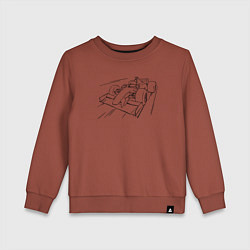 Свитшот хлопковый детский Формула 1 контур, цвет: кирпичный