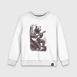 Детский свитшот Медведь в лесу играет на акустической гитаре